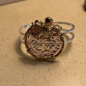 Silver with gold accent beach theme bracelet